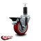 Service Caster 4'' Red Poly Swivel 1-1/4'' Expanding Stem Caster with Brake SCC-EX20S414-PPUB-RED-PLB-114 - alternate 4
